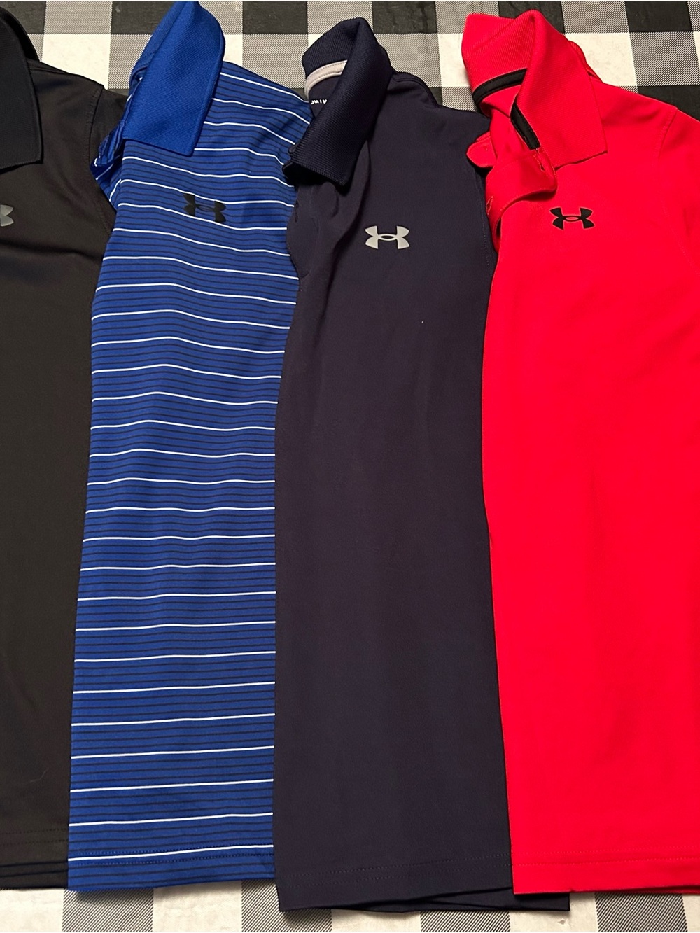 Under Armour Boys YM Polo Set in Black, Blue, Navy & Red
